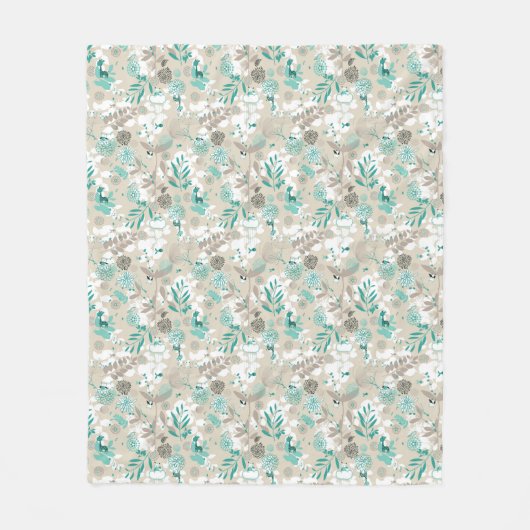 Garden Pattern Fleece Deken (Voorkant)