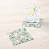 Garden Pattern Vierkante Kartonnen Onderzetter (Insitu)