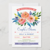 Garden Peonies Douche Uitnodiging van het paar (Voorkant)