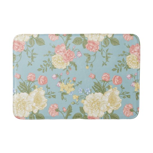 Garden Peony Floral Pattern Badmat (Voorkant)