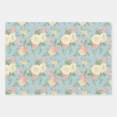 Garden Peony Floral Pattern Inpakpapier Vel (Voorkant 3)