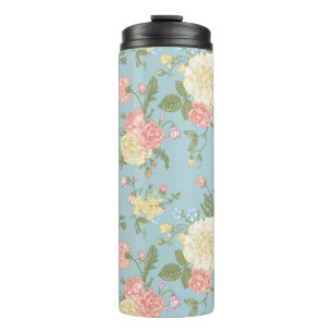Garden Peony Floral Pattern Thermosbeker