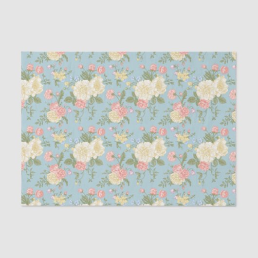 Garden Peony Floral Pattern Tissuepapier (Voorkant)