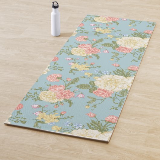 Garden Peony Floral Pattern Yogamat (In situ)
