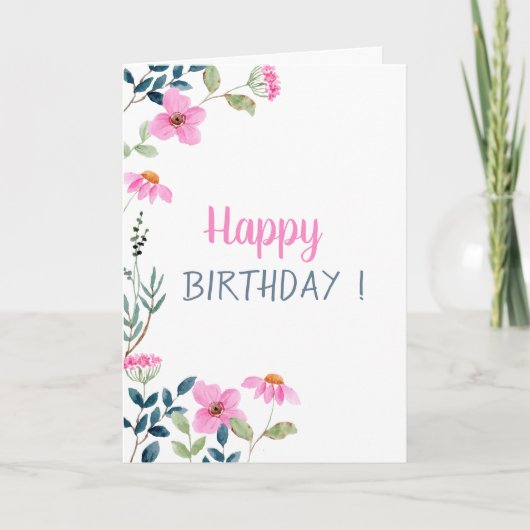 Garden Pink Flowers Kaart (Voorkant)