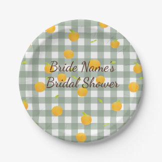 Garden Plaid Green Lemon Picnic Paper Bord