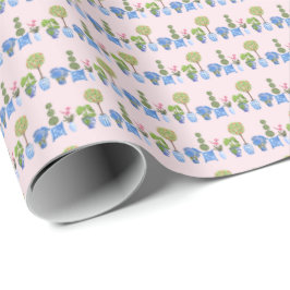Garden Pots Wrapping Paper (on Pink) Cadeaupapier
