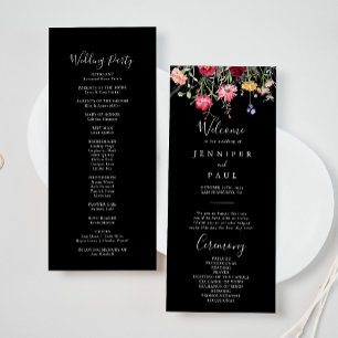 Garden Programme de mariage Fleur sauvage multicol