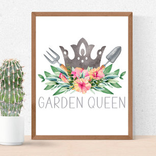 Garden Queen Boho Waterverf Gardener Poster