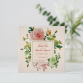 Garden Rozen Invitation Kaart (Staand voorkant)
