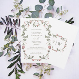Garden Sage Green Save the Date Uitnodiging