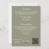 Garden Sage Green Wedding Alles in één uitnodiging (Achterkant)