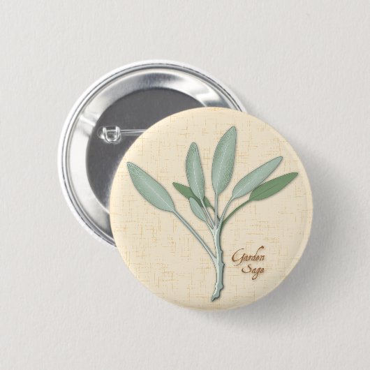 Garden Sage Herb Button (Voorkant /achterkant)
