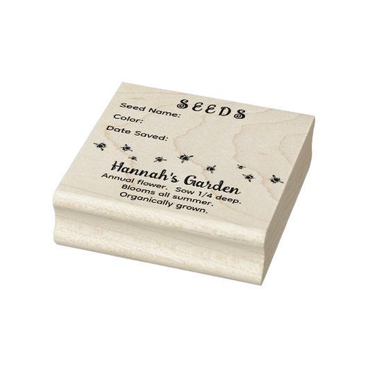 Garden Saved Seeds Bijen Design Rubberstempel (Stempel)
