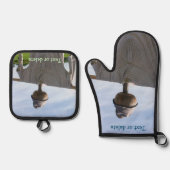 Garden Scarecrow Natuur op maat Ovenwant & Pannenlap Set (Voorkant)