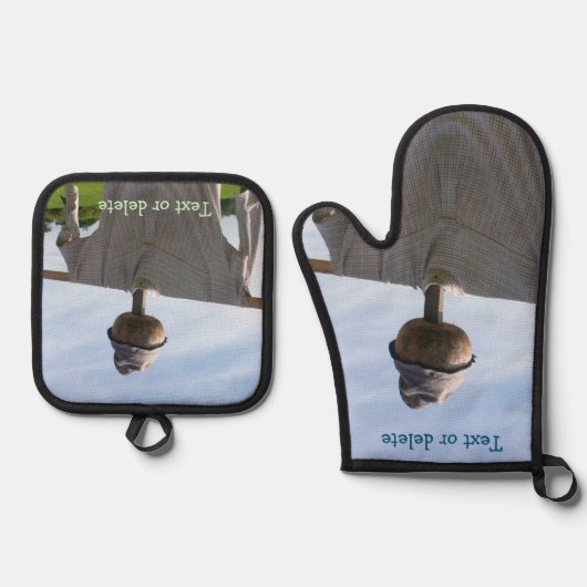 Garden Scarecrow Natuur op maat Ovenwant & Pannenlap Set (Voorkant)