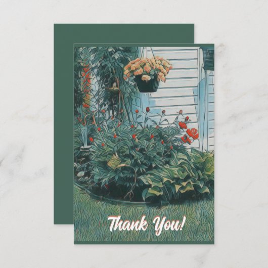 Garden Scene Bedankkaart (Voorkant / Achterkant)
