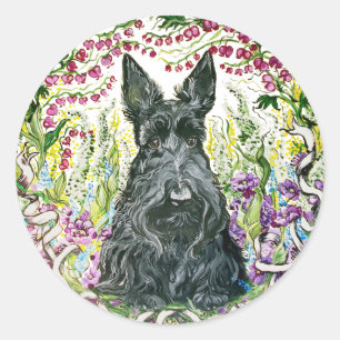 Garden Scottie Ronde Sticker
