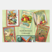 Garden Seed Packet Birthday Inpakpapier Vel (Voorkant)