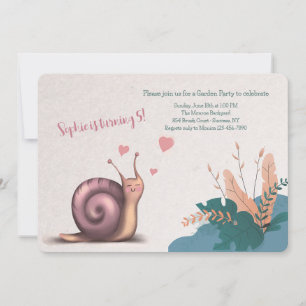 Garden Snail Birthday Party Invitation Kaart
