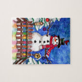 Garden Snowman Legpuzzel (Horizontaal)