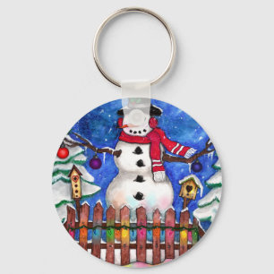 Garden Snowman Sleutelhanger