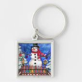 Garden Snowman Sleutelhanger (Voorkant)