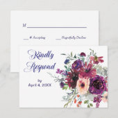 Garden Splash Modern Floral Wedding RSVP (Voorkant / Achterkant)