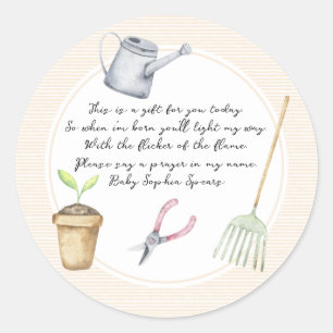 Garden Sprout Pray Candle Ronde Sticker