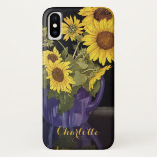 Garden Summer Sunflower Flowers in Vase iPhone X Hoesje