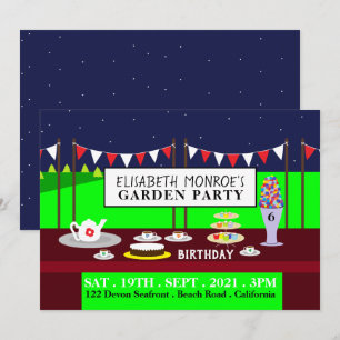 Garden Tea Party, Birthday Party Kaart