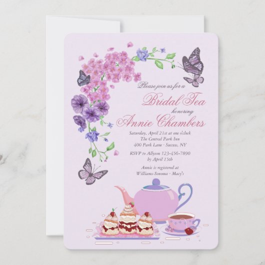 Garden Tea Party Invitation Kaart (Voorkant)