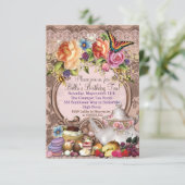 Garden Tea Party uitnodiging (Staand voorkant)