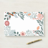 Garden Tools & Wildflowers Border Post-it® Notes (Op bureau)