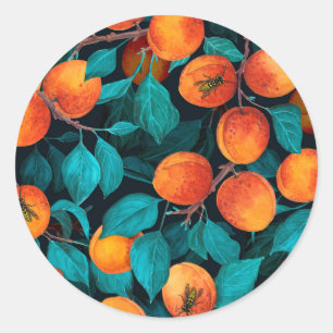 Garden van abrikozen 2 ronde sticker