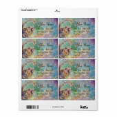 GARDEN VAN DE VERLORENDE SCHADEN, blauw, goudgeel, Etiket (Full Sheet)