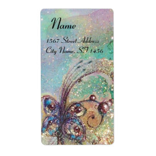 GARDEN VAN DE VERLORENDE SCHADEN, blauwe groen Etiket