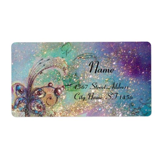 GARDEN VAN DE VERLORENDE SCHADEN, blauwe groen Etiket (Voorkant)