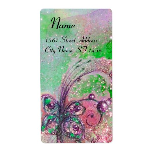 GARDEN VAN DE VERLORENDE SCHADOWS, blauwe groene r Etiket (Voorkant)