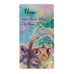 GARDEN VAN DE VERLORENDE SCHADOWS, blauwe groene r Etiket