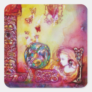 GARDEN VAN DE VERLORENDE SCHADOWS, FAERY EN BUTTER VIERKANTE STICKER