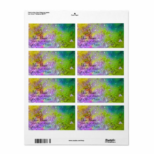 GARDEN VAN DE VERLORENDE SCHADOWS, violet groen ge Etiket (Full Sheet)