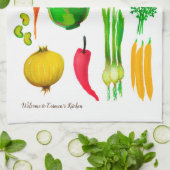 Garden Vegetables Personnalisable Serviette de cui (Plié)