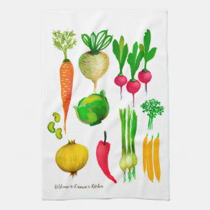 Garden Vegetables Personnalisable Serviette de cui