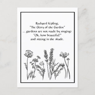 Garden Verse Rudyard Kipling Waterverf Flowers C Briefkaart