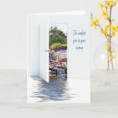 Garden Waterfall Sympathie Kaart (Gele Bloem)