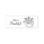 Garden Watering Can with Flowers Life is prachtig Rubberstempel (Afrduk)