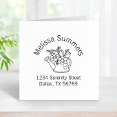 Garden Watering kan met bloemen adres 2 Rubberstempel