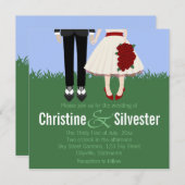 Garden Wedding, 5.25x5.25 bruiloft Kaart (Voorkant / Achterkant)