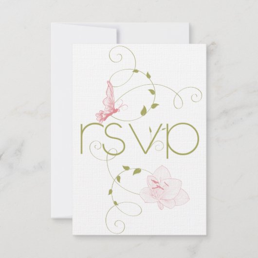 Garden Wedding Pink Lelies RSVP (Voorkant)